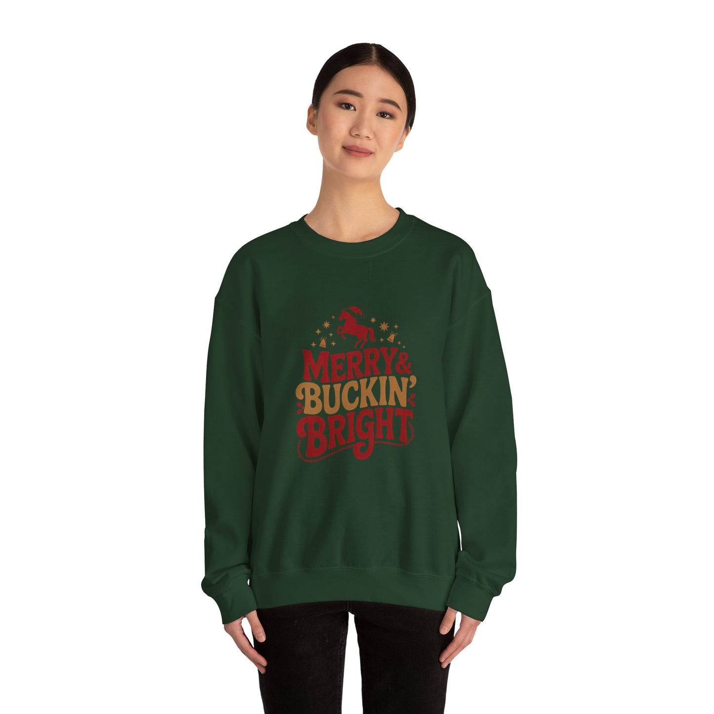 Merry Bucking Bright Crewneck Sweatshirt