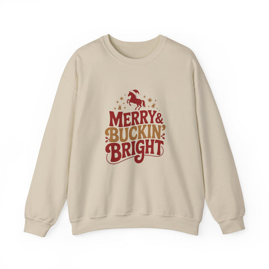 Merry Bucking Bright Crewneck Sweatshirt