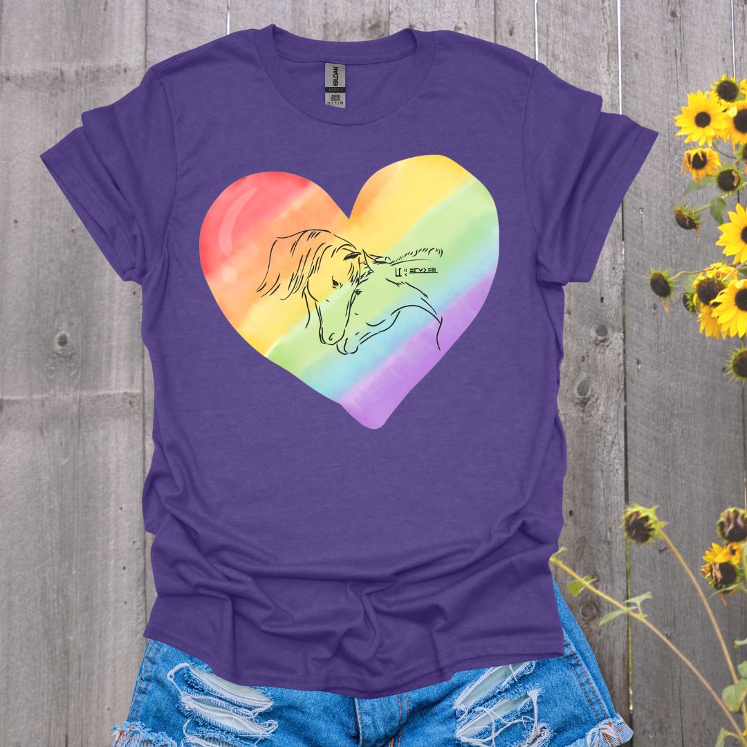 Mustangs Rainbow Heart T-Shirt