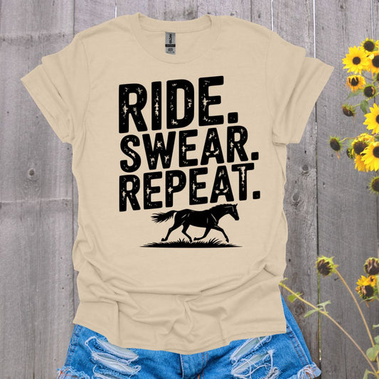 Ride Swear Repeat Horse T-Shirt