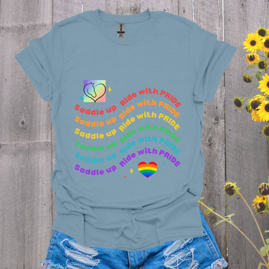 Saddle Up Ride With Pride Horse T-Shirt