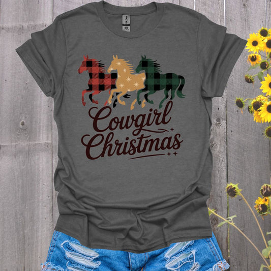 Cowgirl Christmas Horse T-Shirt
