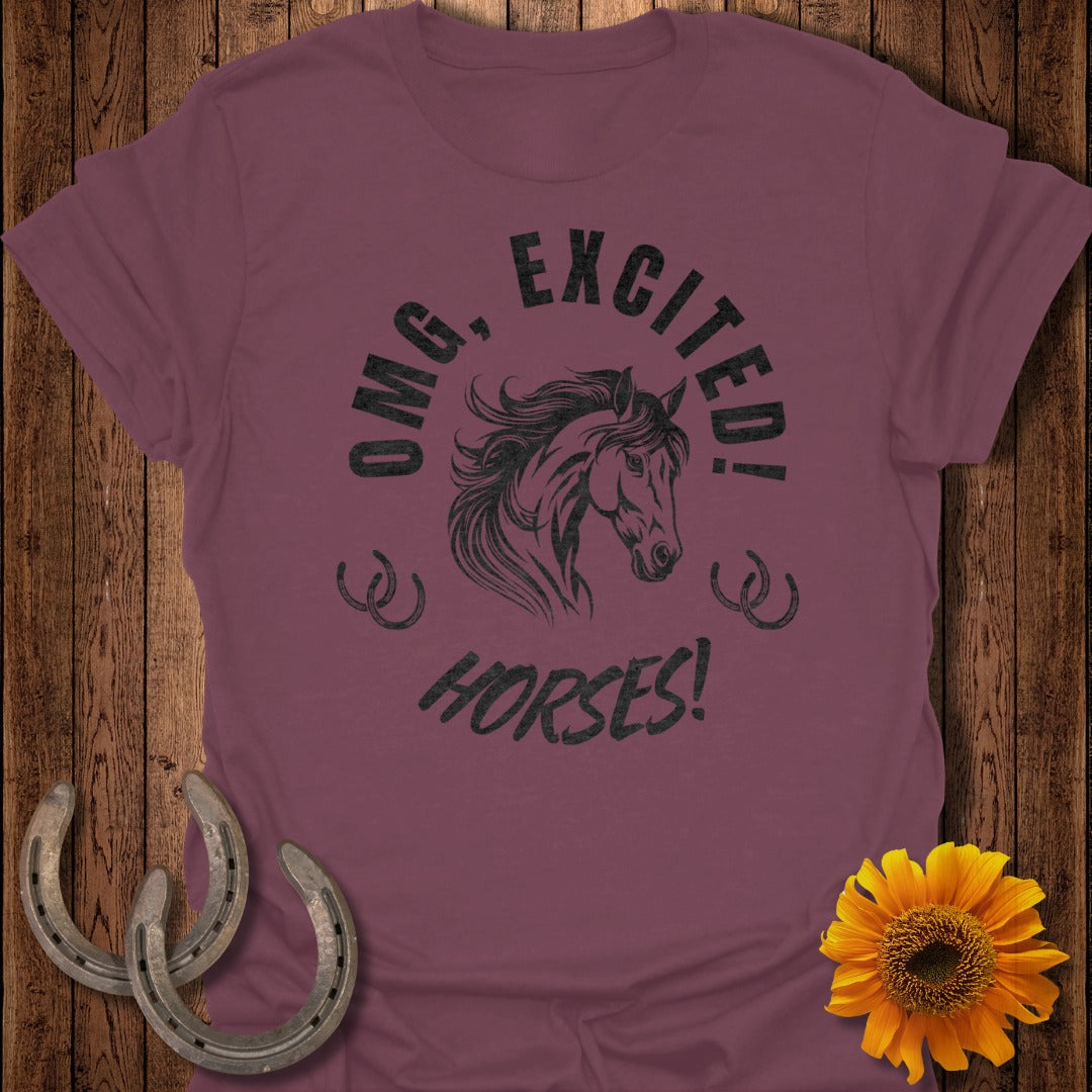 OMG, Excited Horses Softstyle T-Shirt