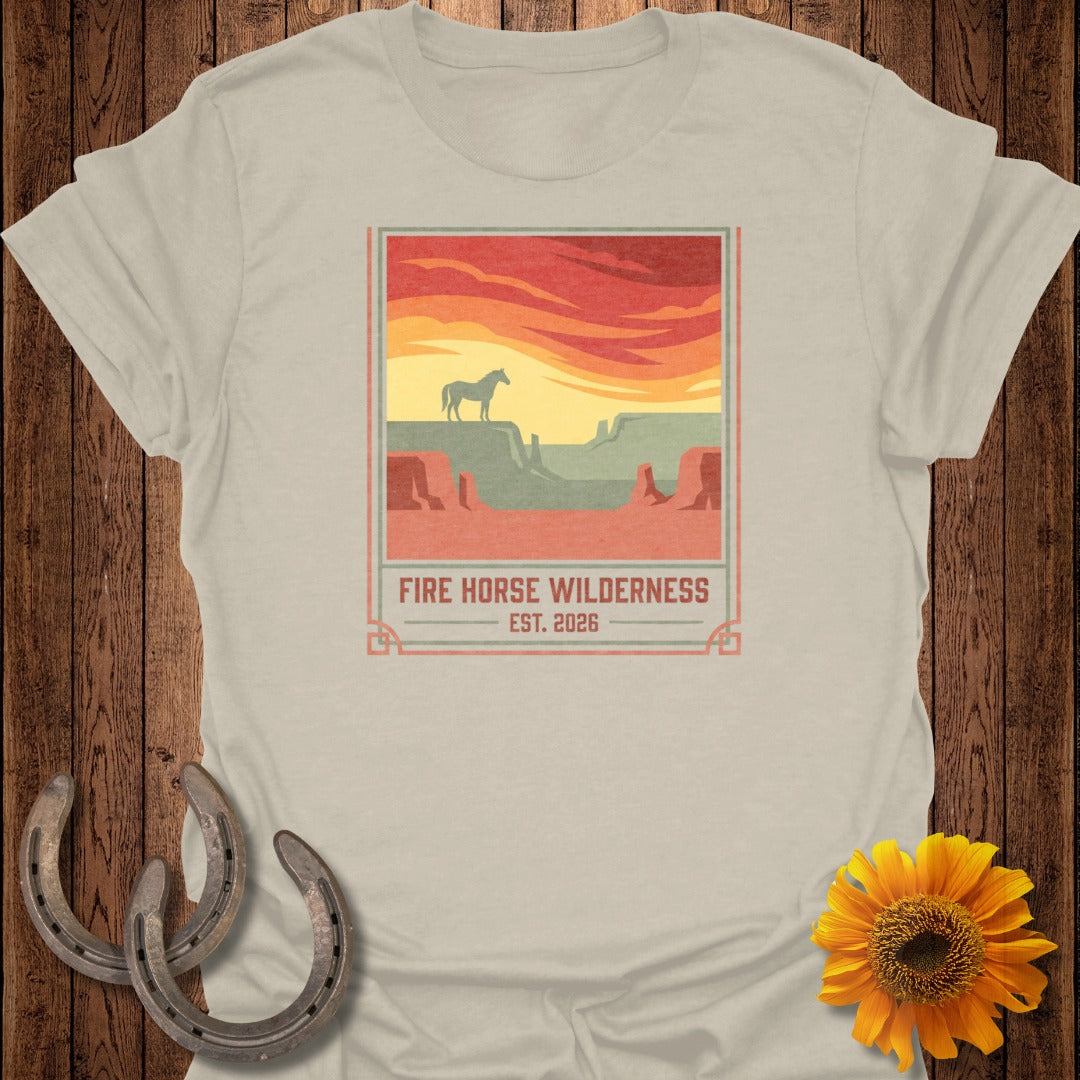 Fire Horse Wilderness Est. 2026 Scenic T-shirt