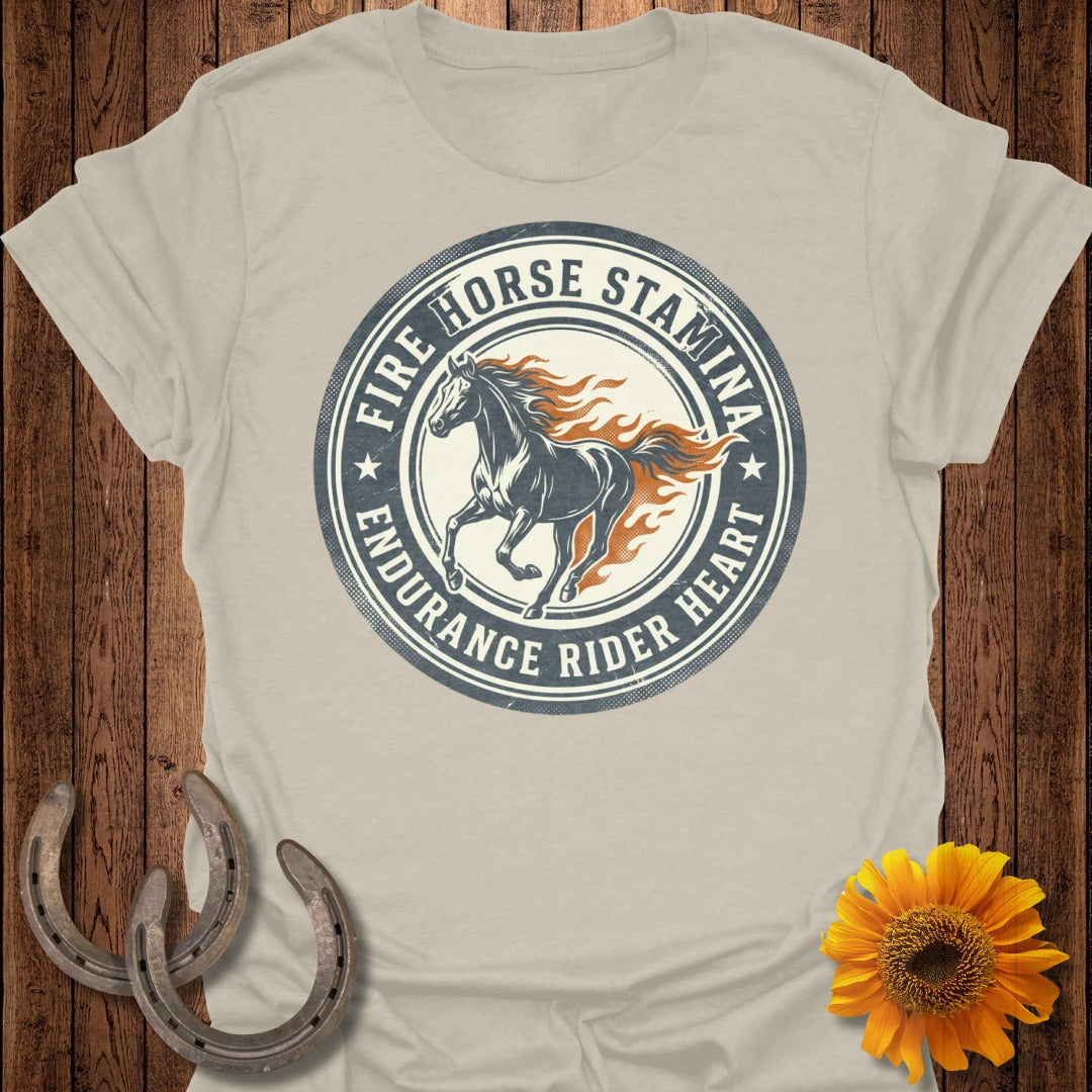 Fire Horse Stamina Endurance Rider Heart T-shirt