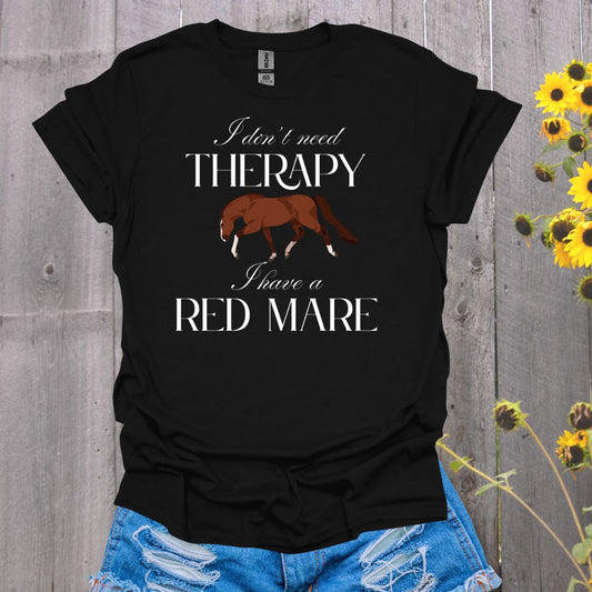 Red Mare Therapy Horse T-Shirt