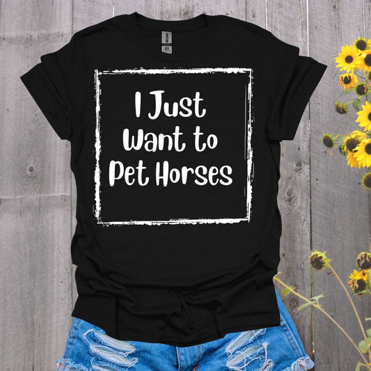 I Just Want to Pet Horses Softstyle T-Shirt