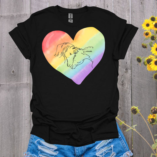 Mustangs Rainbow Heart T-Shirt