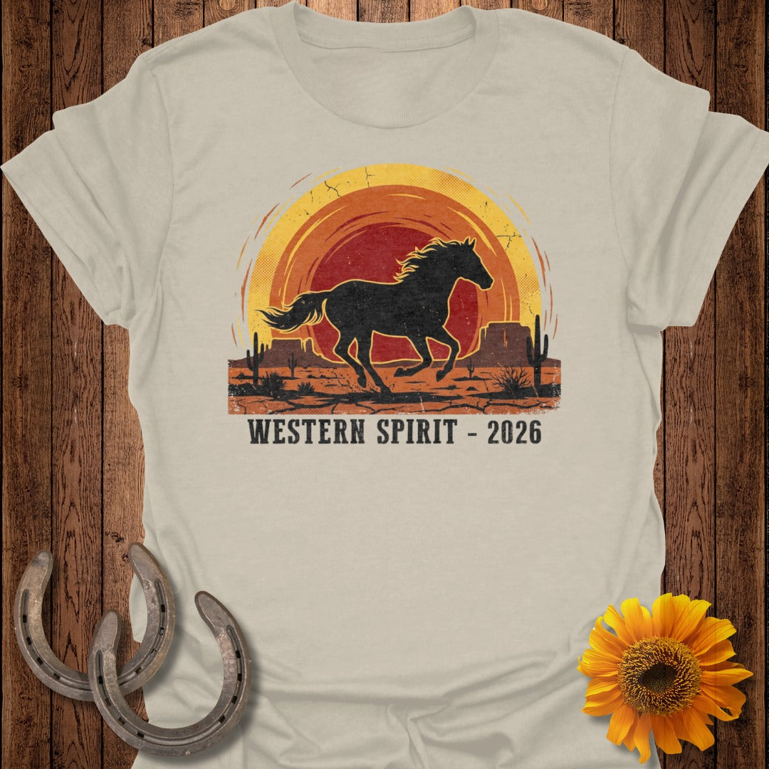 Western Spirit 2026 Wild Horse Sunset T-Shirt