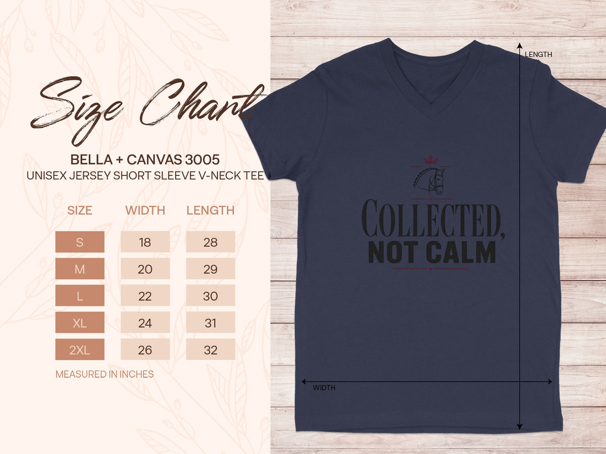 Unisex Bella+Canvas 3005 size chart with width and length measurements in inches.