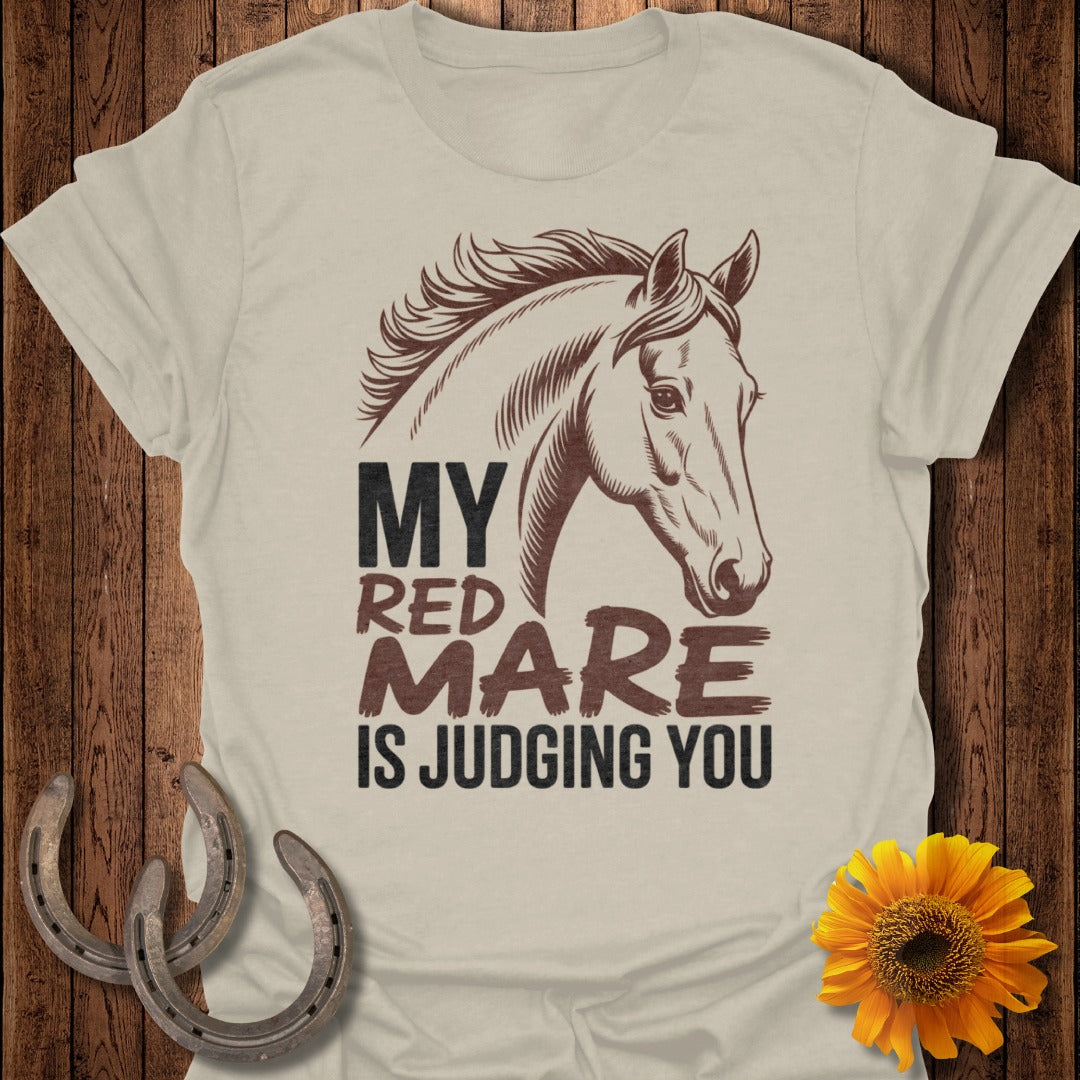 Red Mare Judging Horse T-Shirt