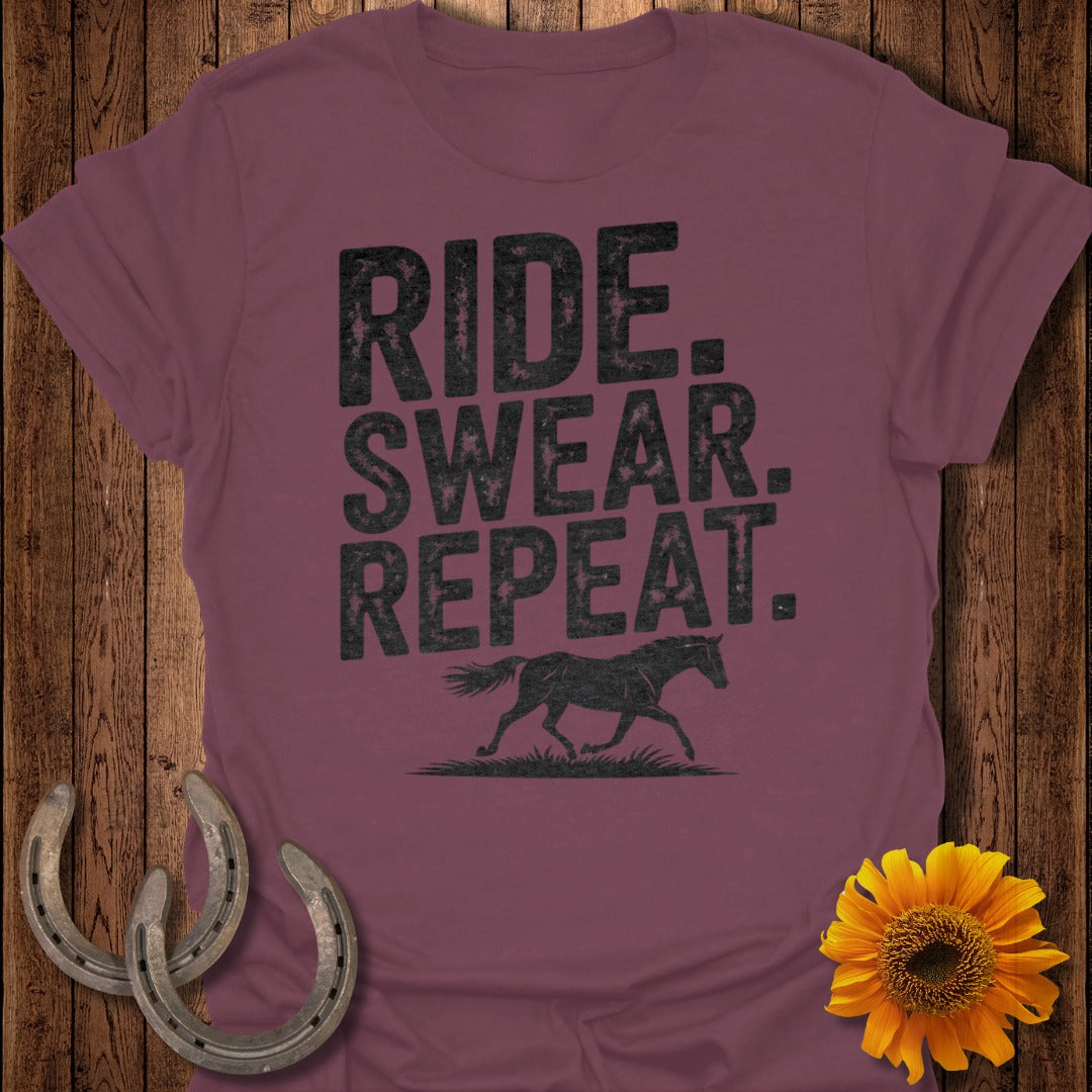 Ride Swear Repeat Horse T-Shirt