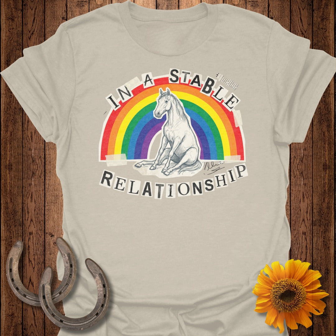 In A Stable Relationship Rainbow Horse T-Shirt