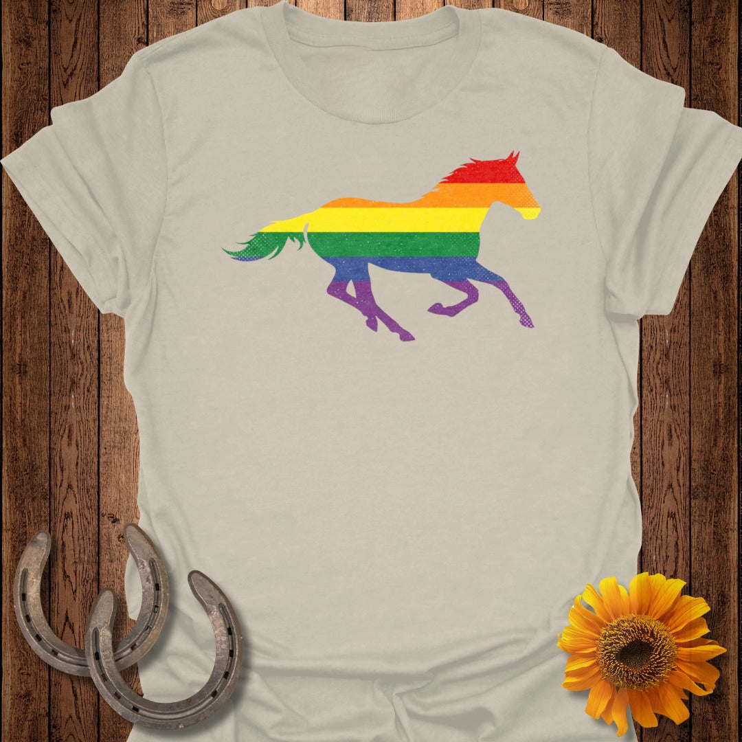 Rainbow Horse Graphic T-Shirt Colorful Novelty Item