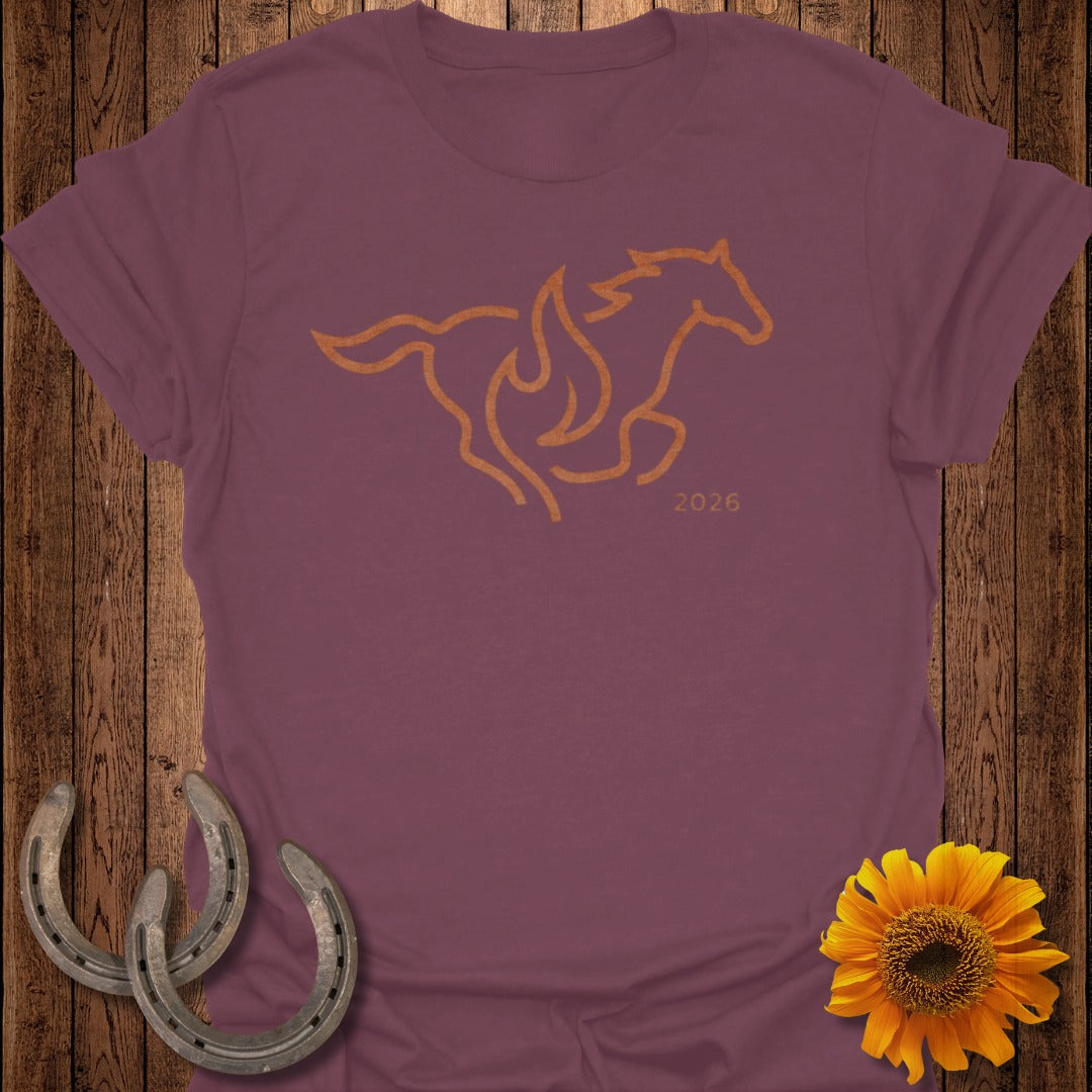 Horse Outline With Year 2026 Graphic T-Shirt