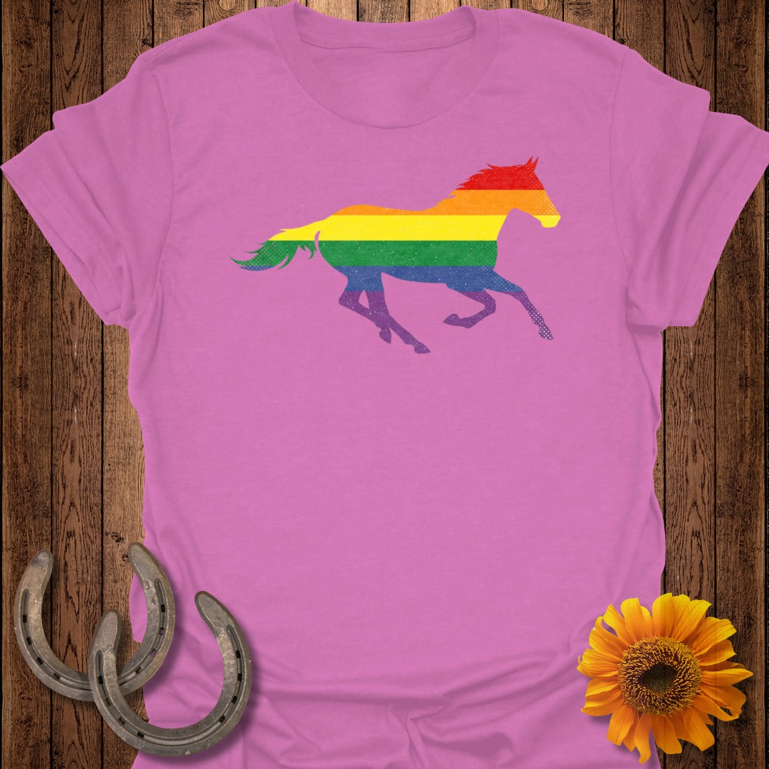 Colorful Rainbow Horse Graphic Design Shirt