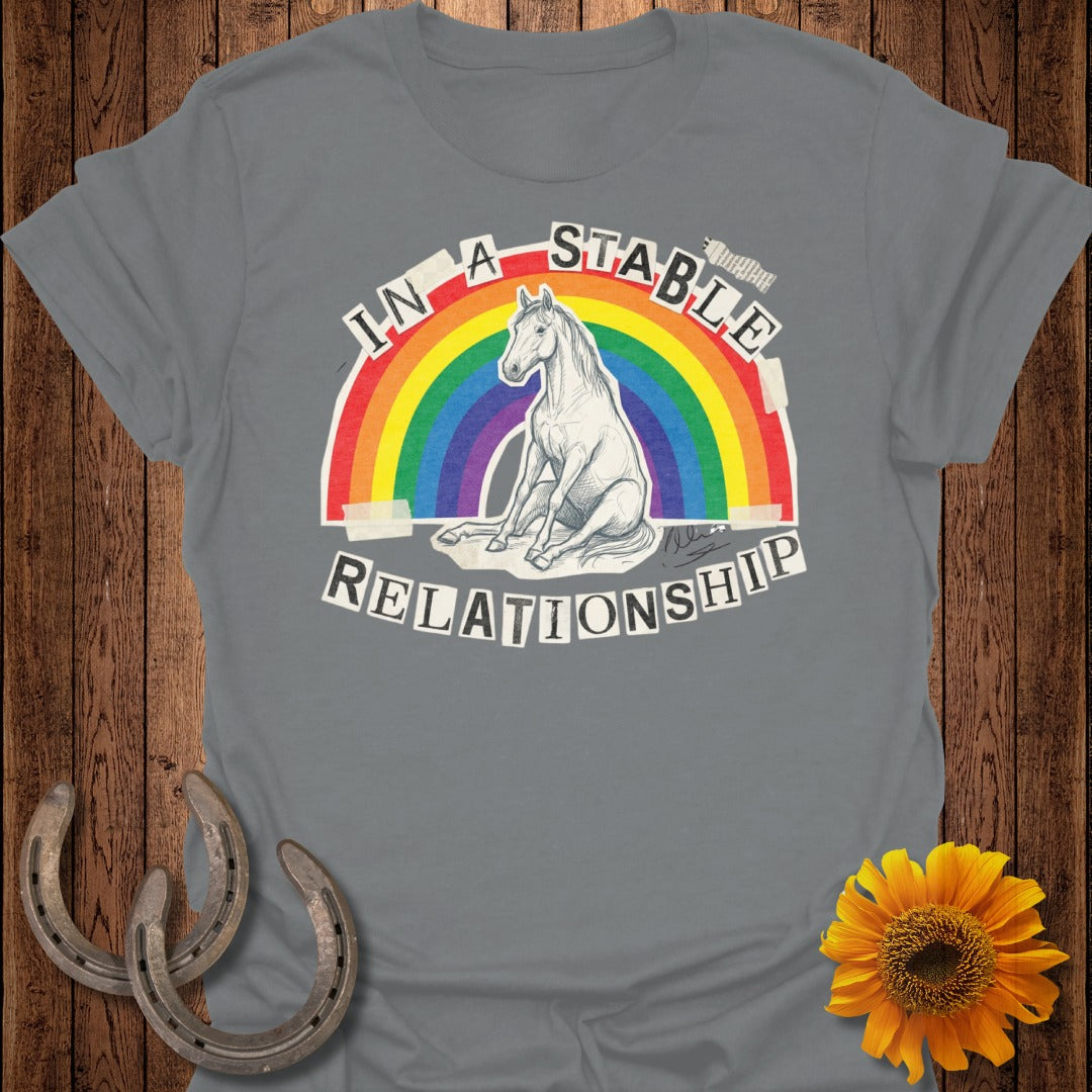 In A Stable Relationship Rainbow Horse T-Shirt