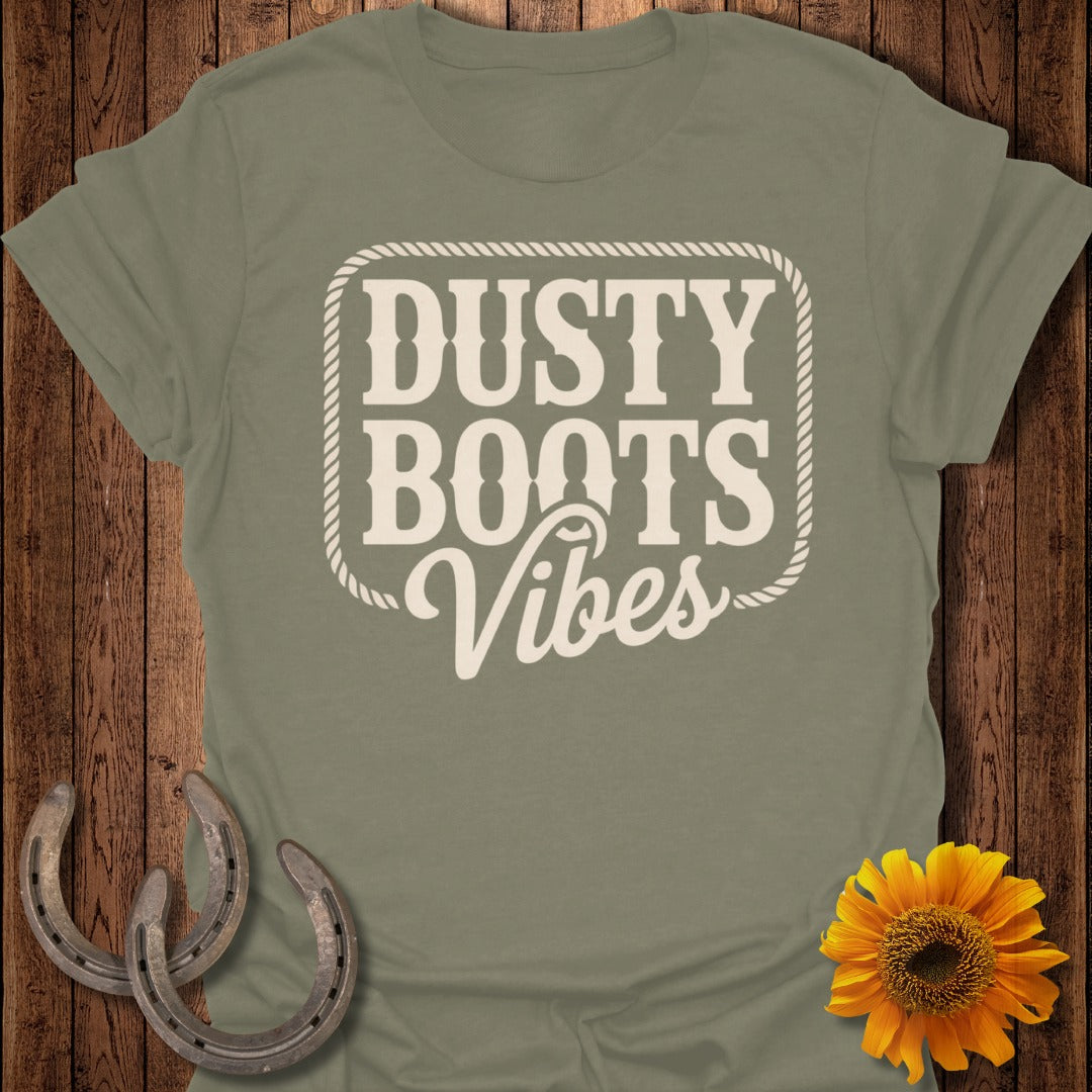 Dusty Boots Vibes Graphic Teal Green T-Shirt