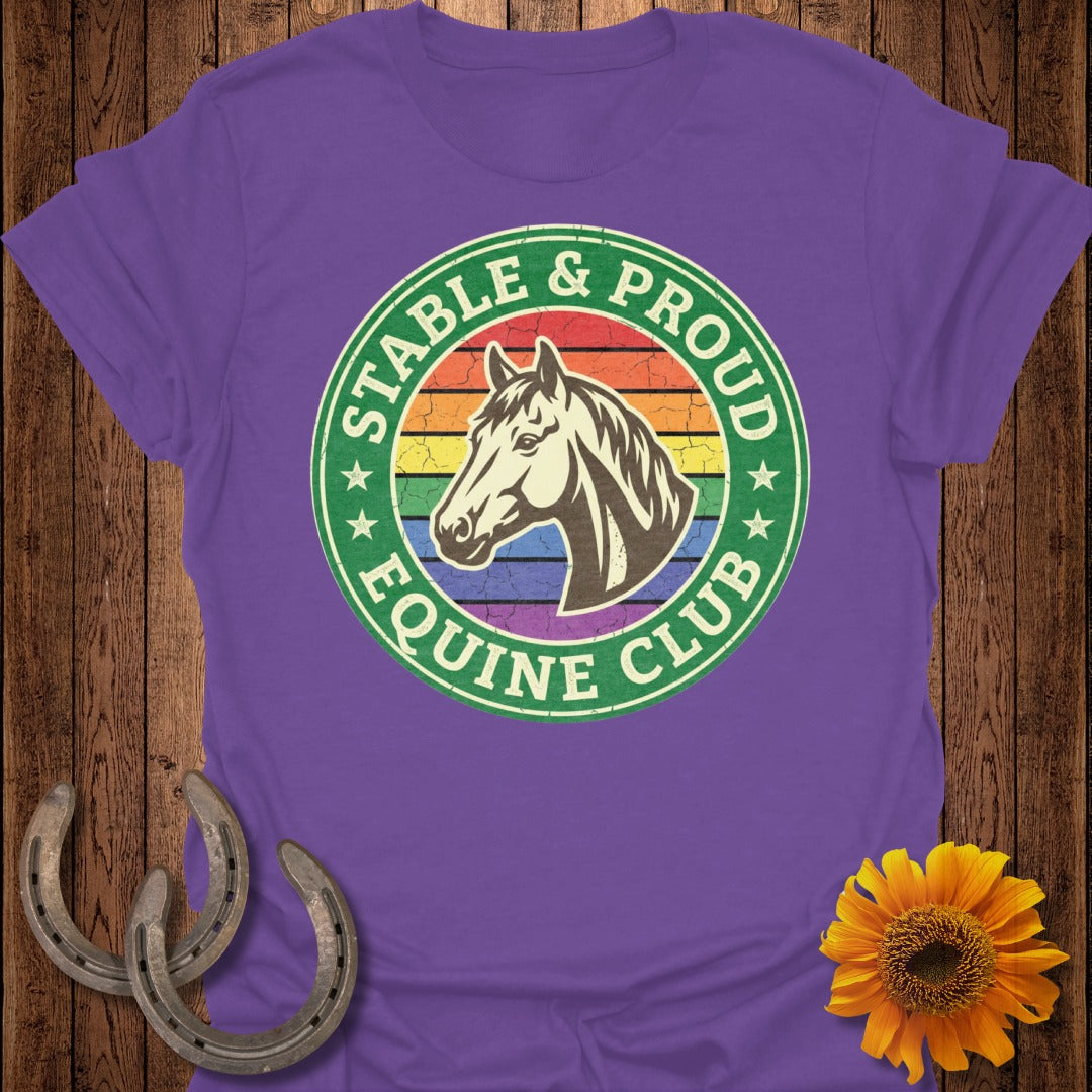 Stable & Proud Equine Club Rainbow Horse T-Shirt