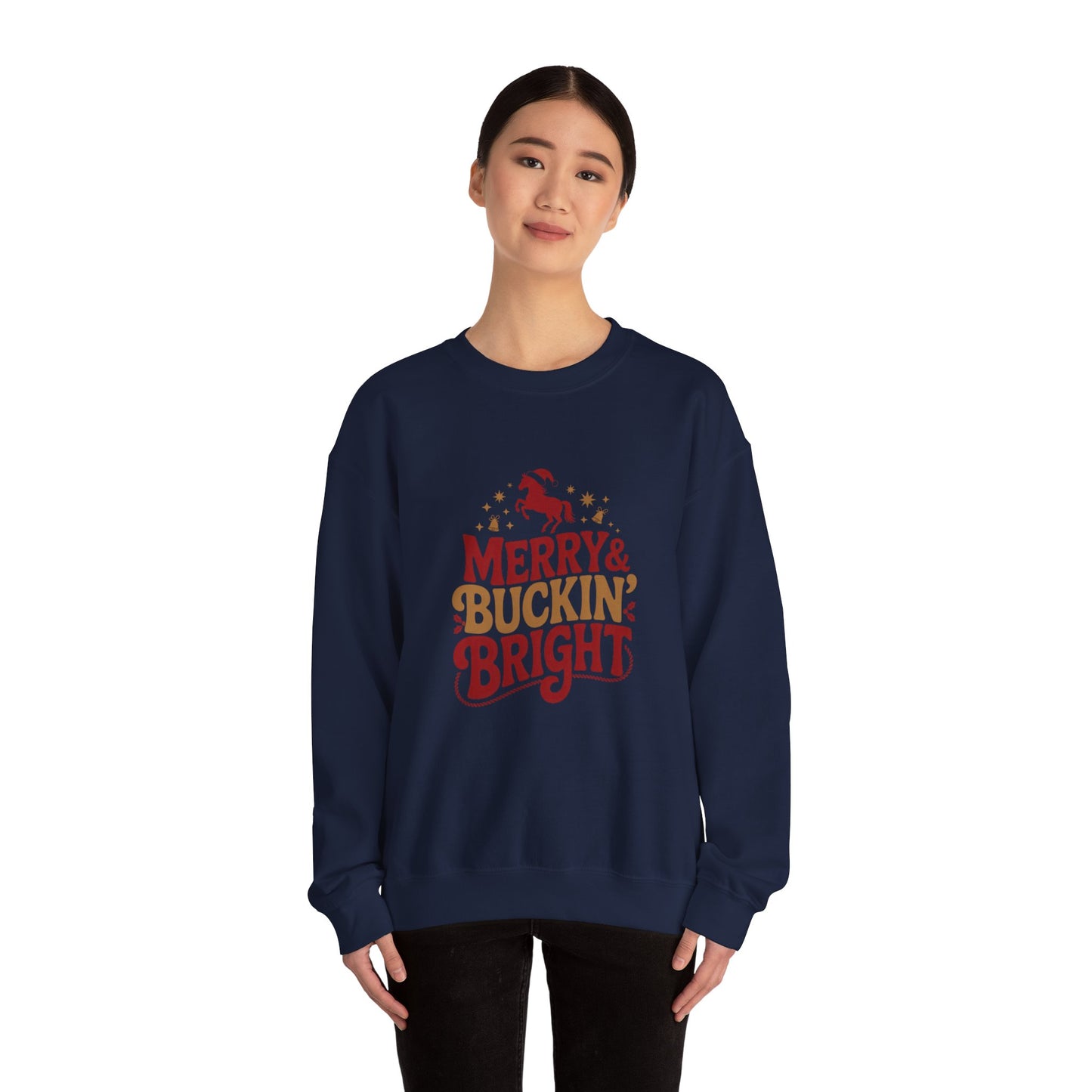 Merry Bucking Bright Crewneck Sweatshirt