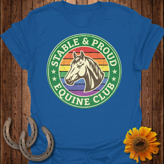 Stable & Proud Equine Club Rainbow Horse Shirt
