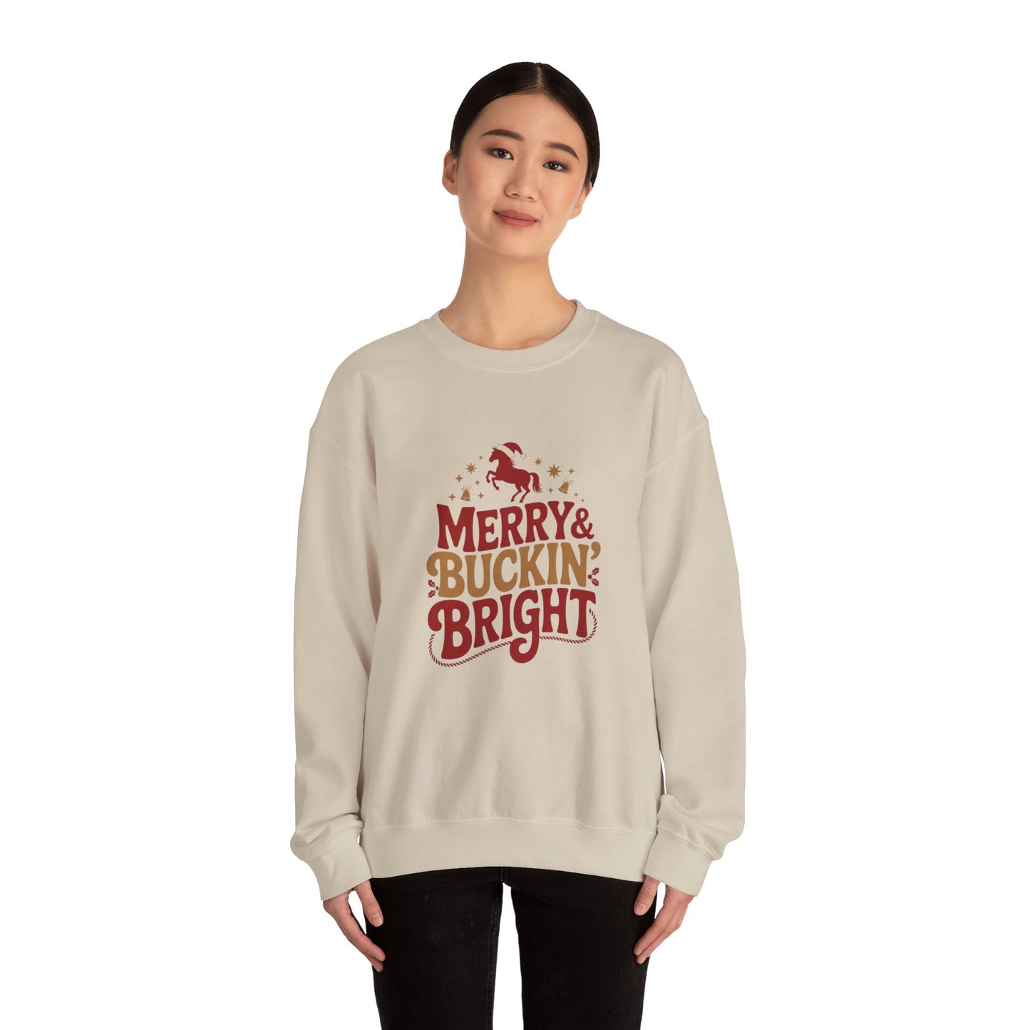 Merry Bucking Bright Crewneck Sweatshirt