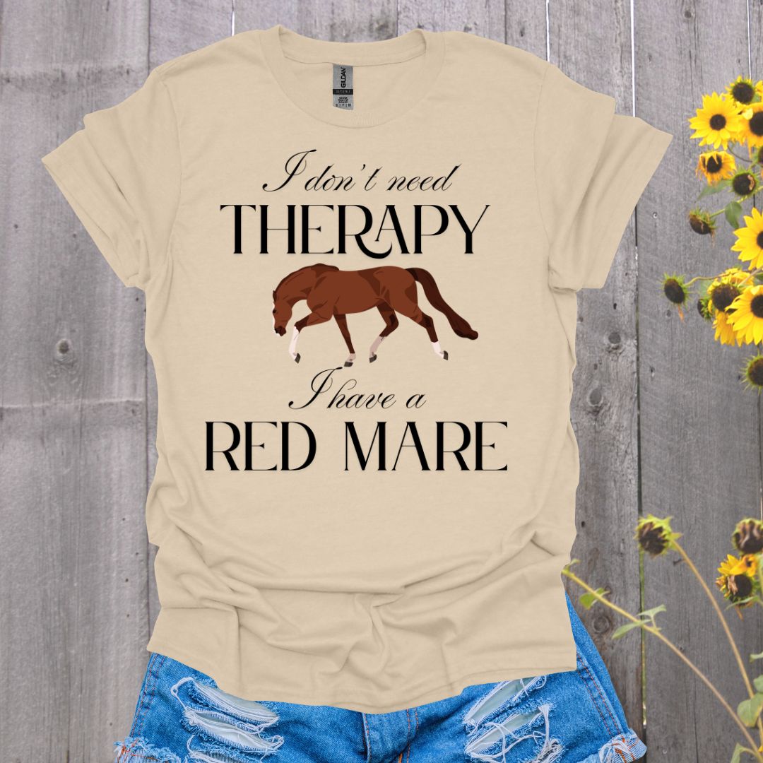 Red Mare Therapy Horse T-Shirt