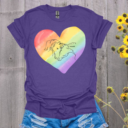 Mustangs Rainbow Heart T-Shirt