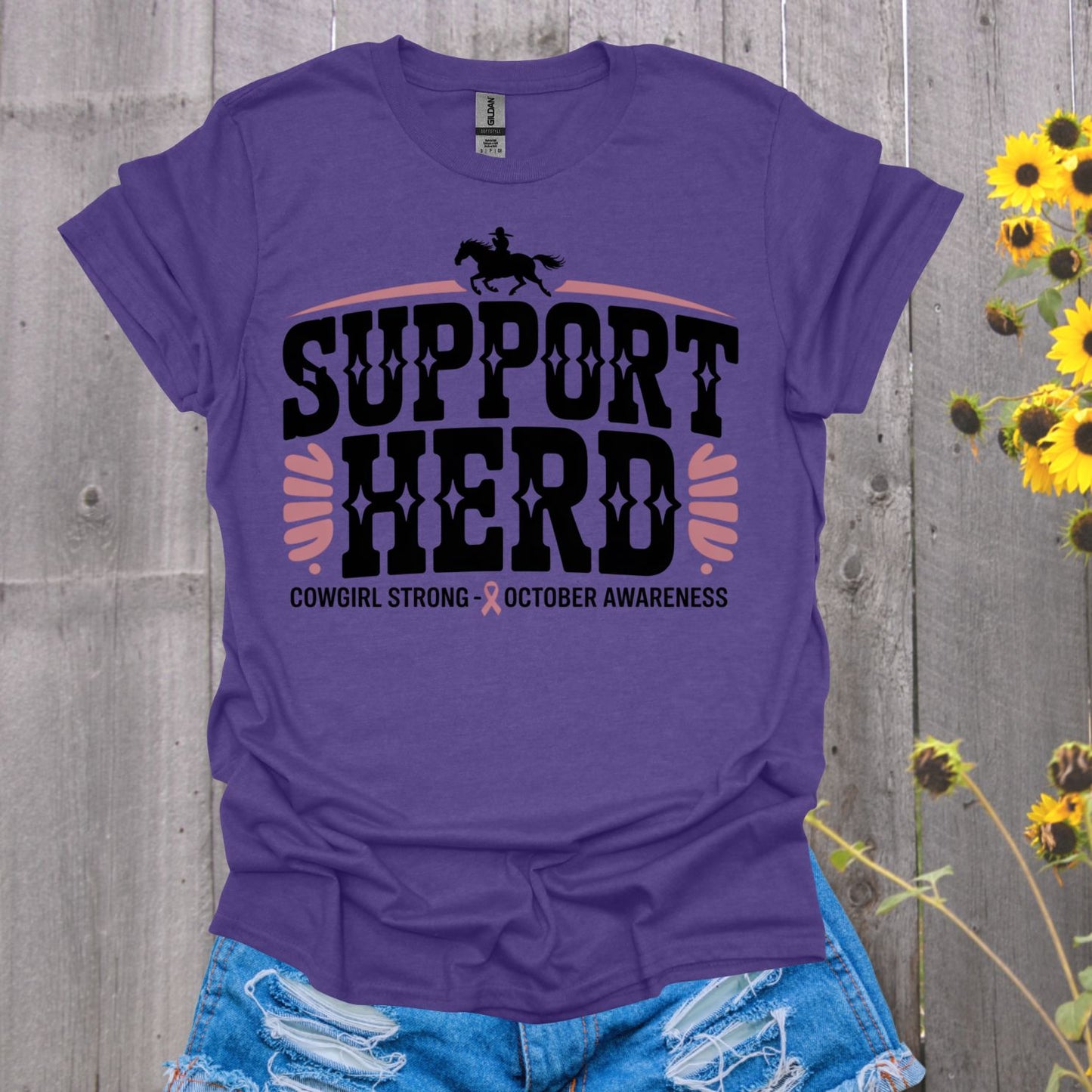 Cowgirl Support Herd Horse T-Shirt