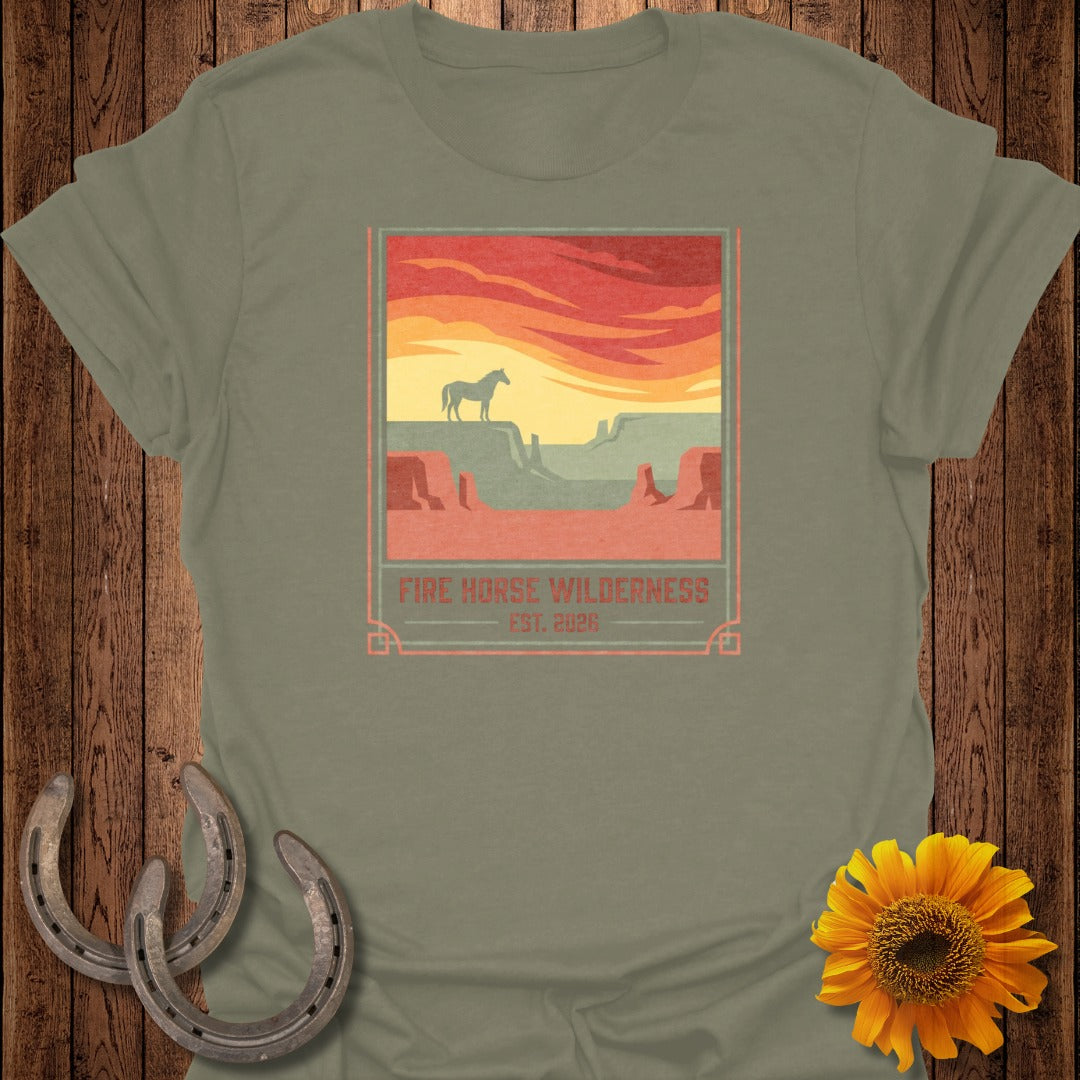 Fire Horse Wilderness Est. 2026 Scenic Tee Shirt