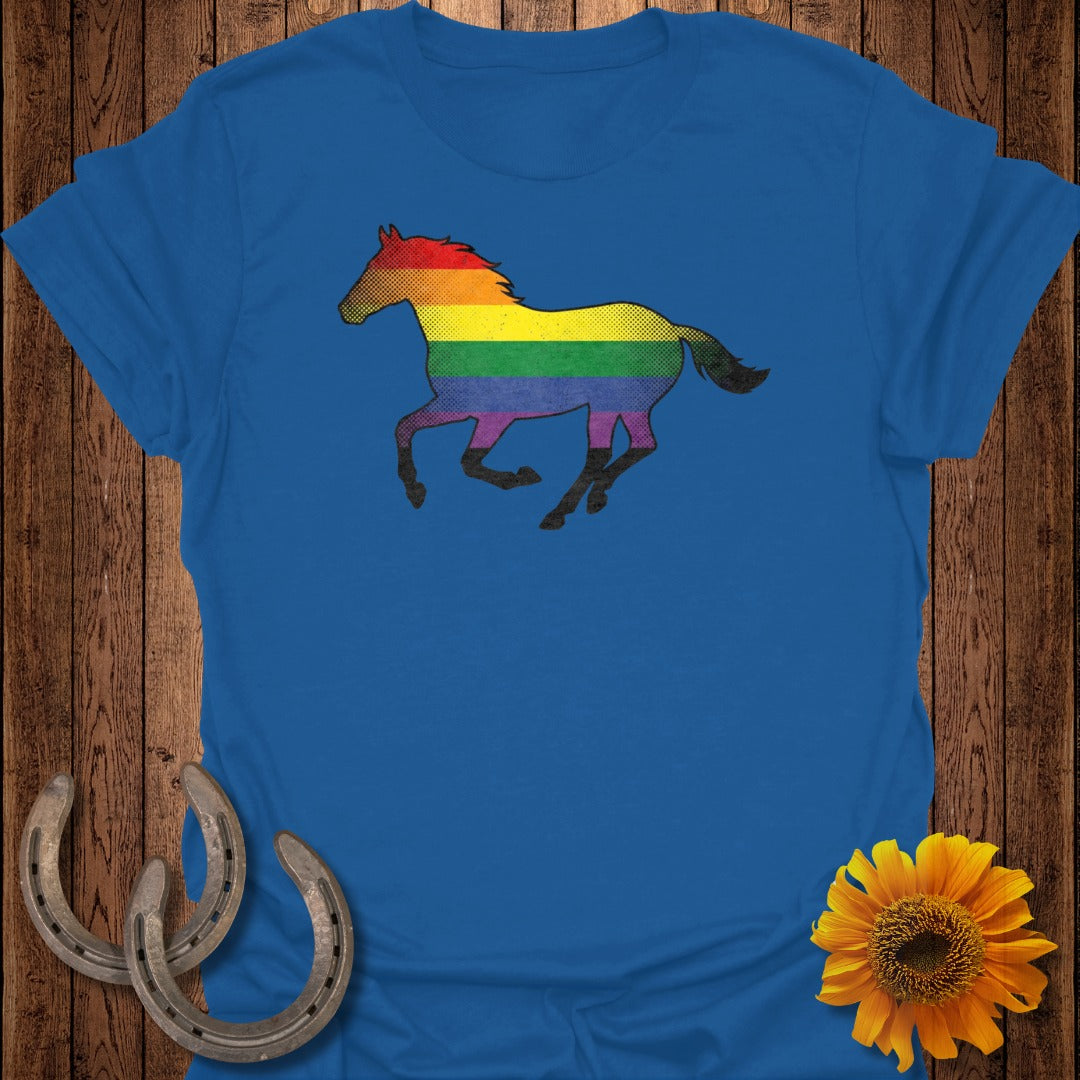 Pride Rainbow Horse Silhouette Graphic T-Shirt