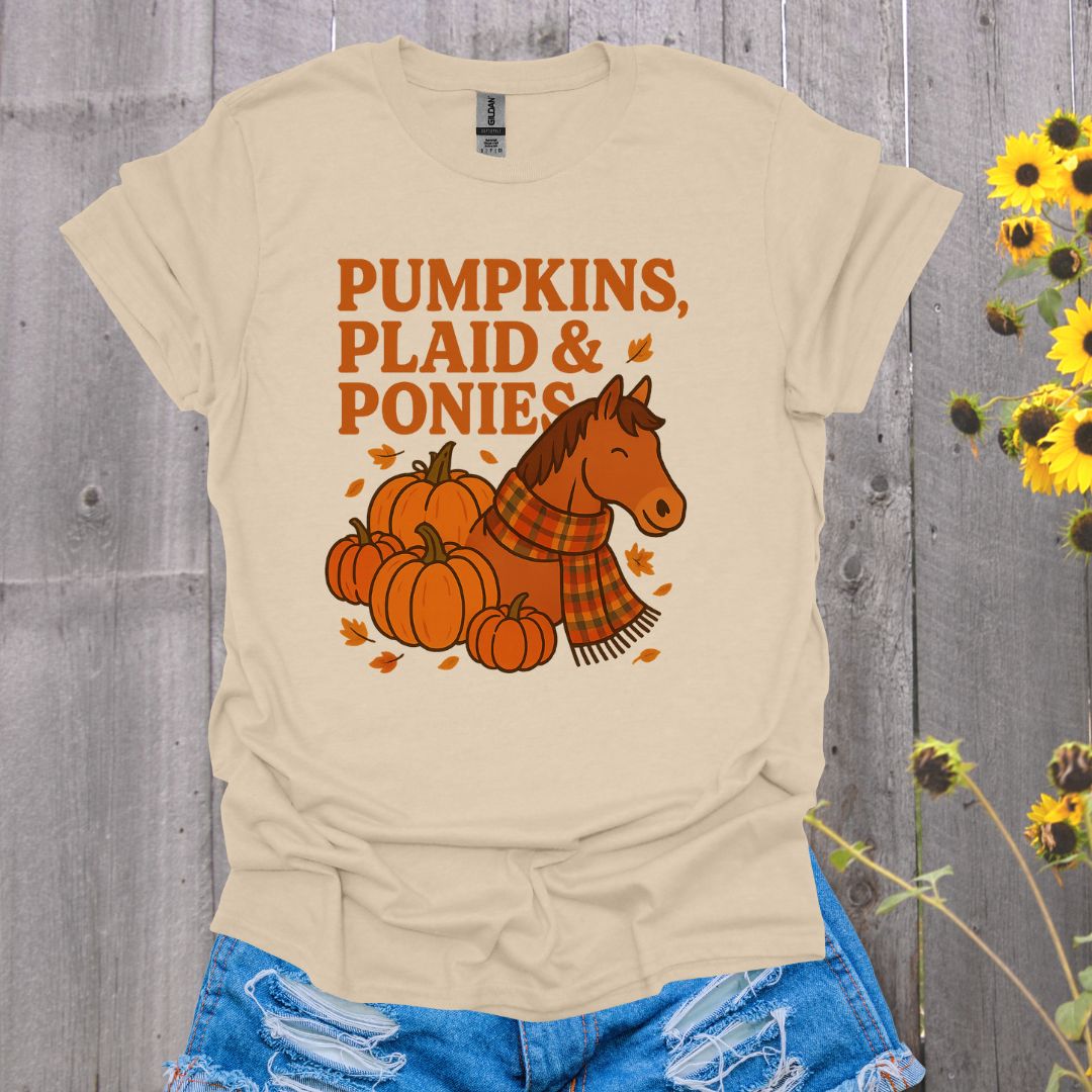 Plaid and Ponies Horse T-Shirt