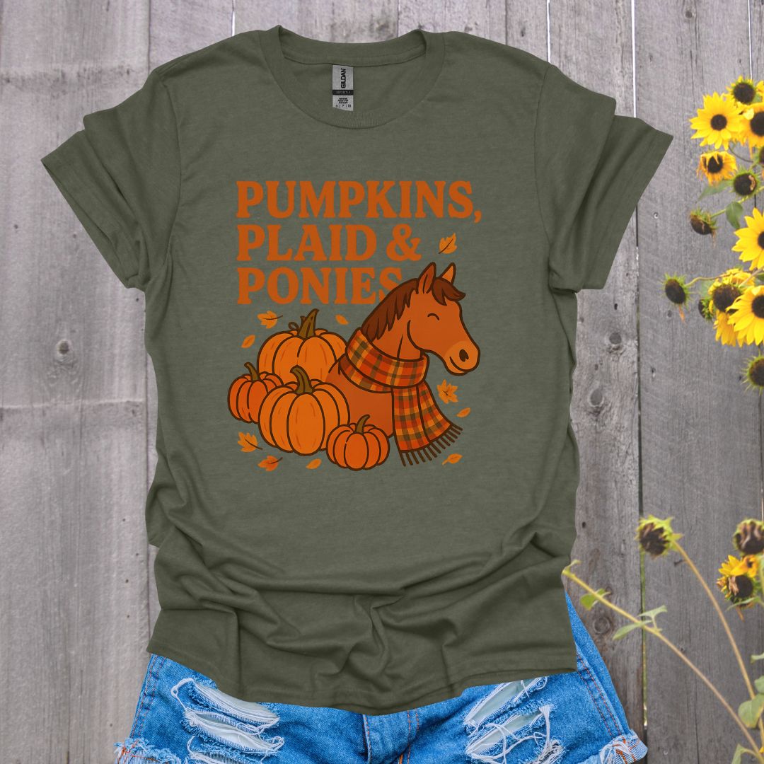 Plaid and Ponies Horse T-Shirt