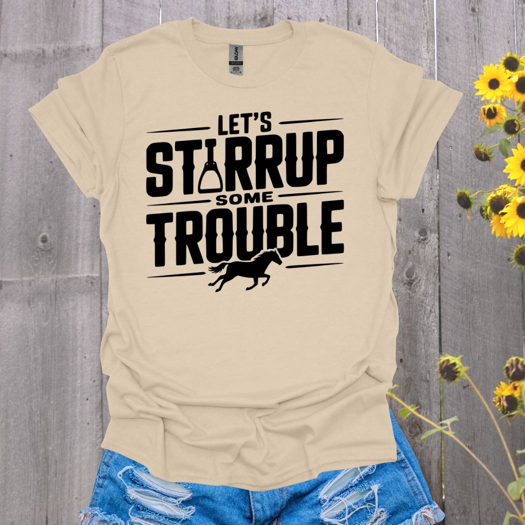 Stirrup Trouble Horse T-Shirt