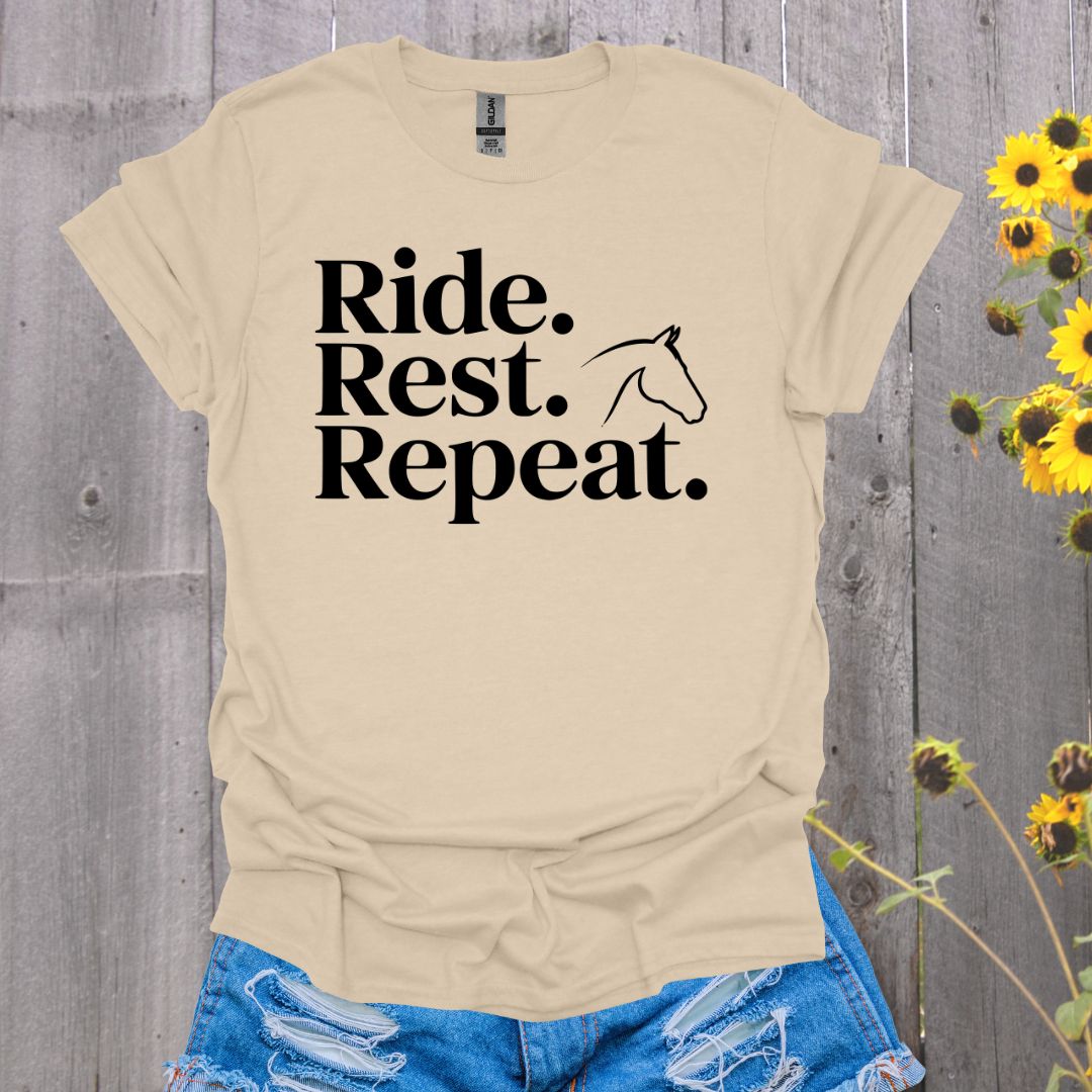 Ride Rest Repeat Horse T-Shirt