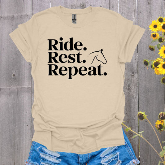 Ride Rest Repeat Horse T-Shirt