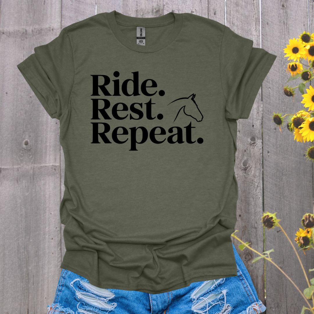 Ride Rest Repeat Horse T-Shirt