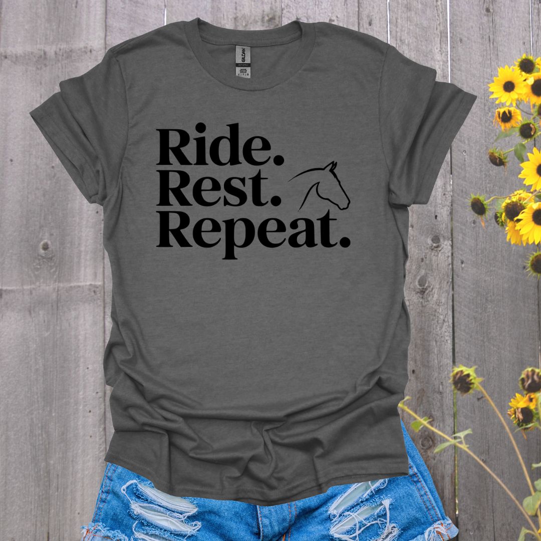 Ride Rest Repeat Horse T-Shirt