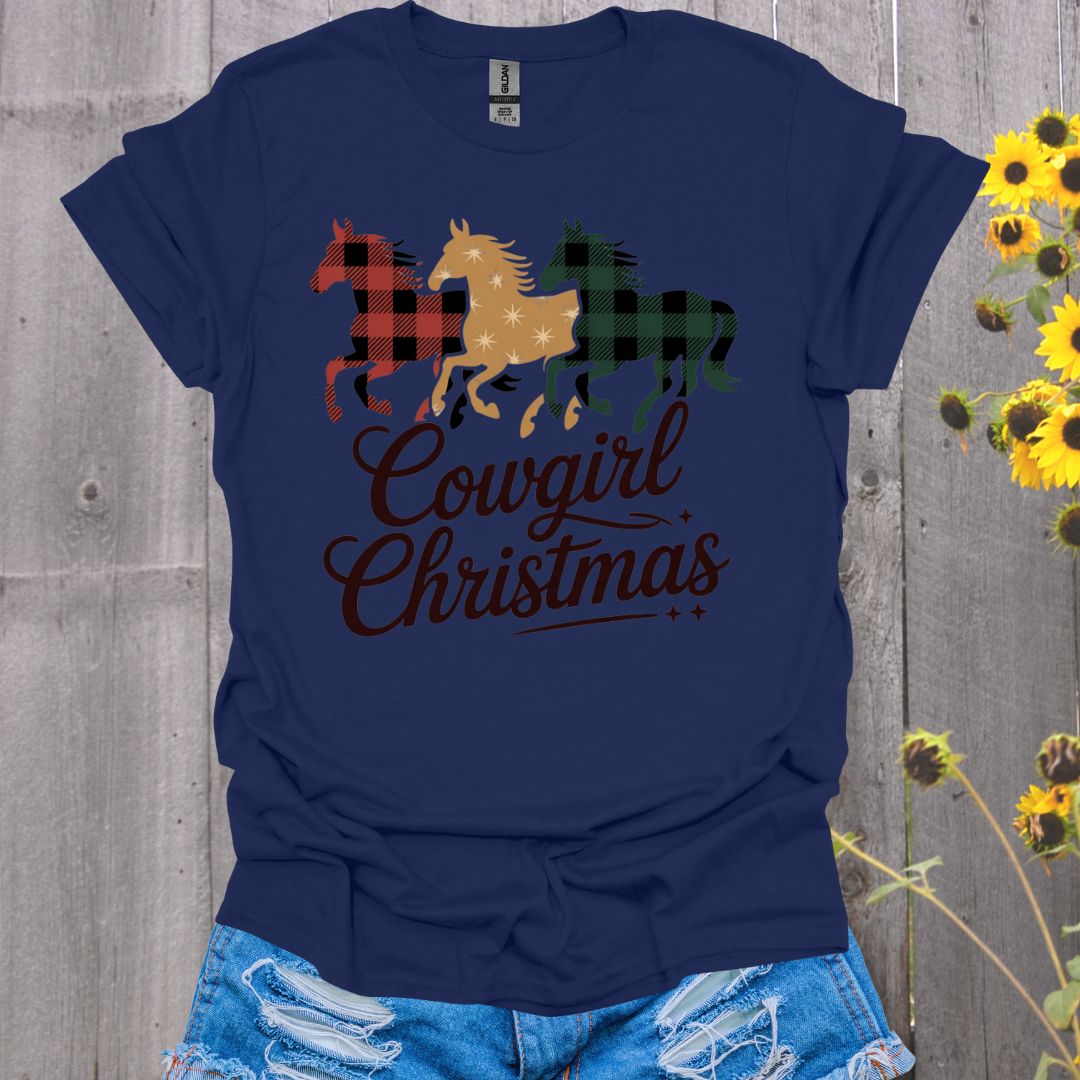 Cowgirl Christmas Horse T-Shirt