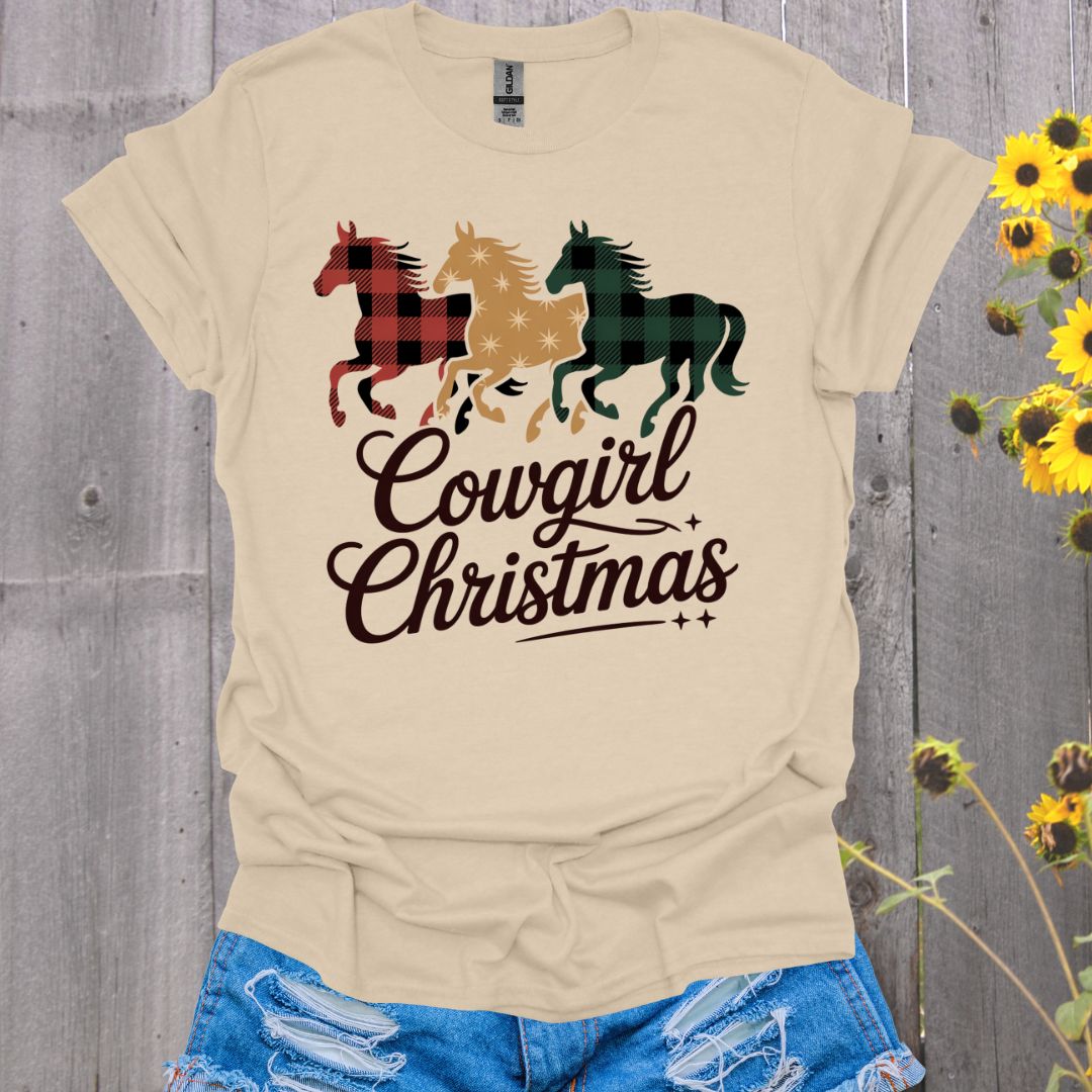 Cowgirl Christmas Horse T-Shirt