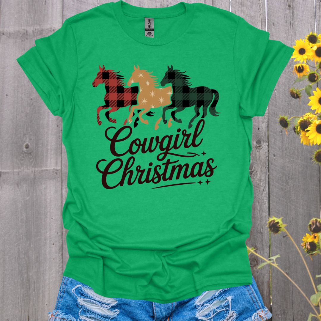 Cowgirl Christmas Horse T-Shirt