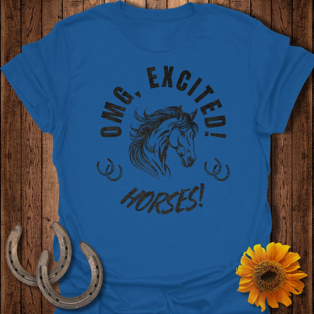 OMG, Excited Horses Softstyle T-Shirt