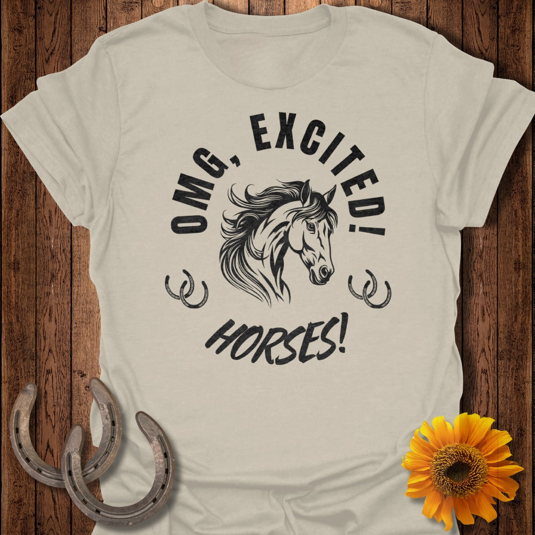 OMG, Excited Horses Softstyle T-Shirt