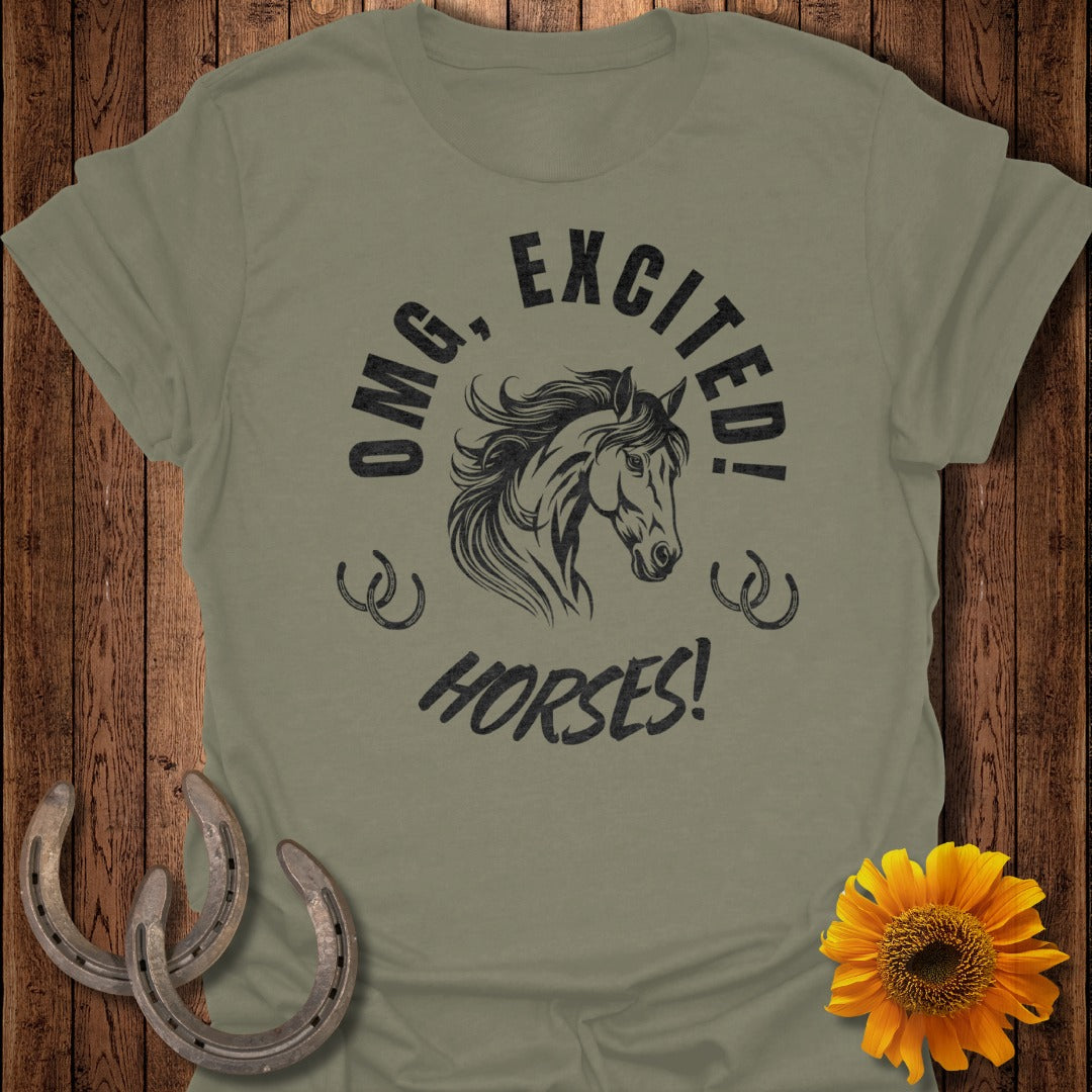 OMG, Excited Horses Softstyle T-Shirt