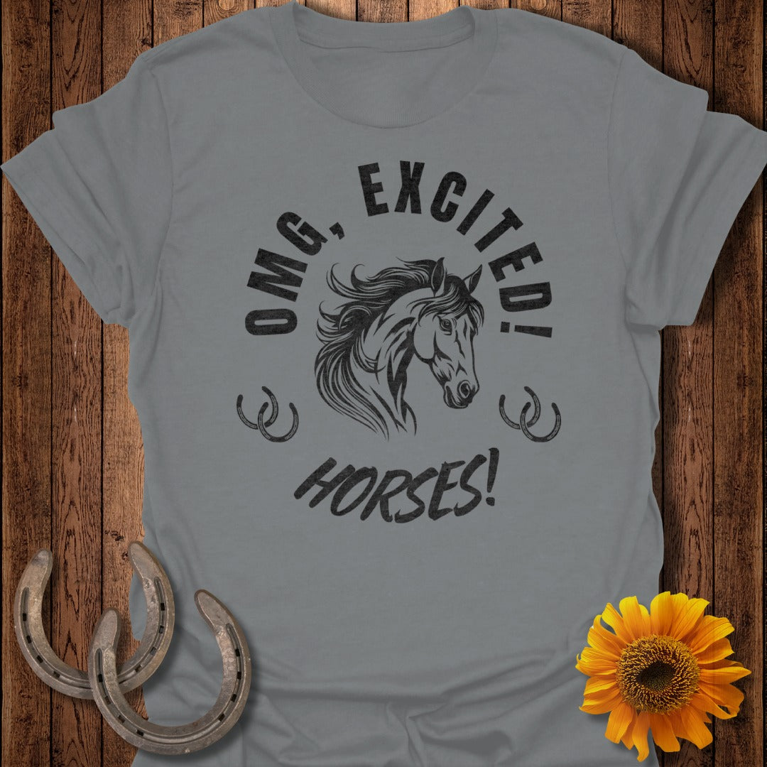 OMG, Excited Horses Softstyle T-Shirt