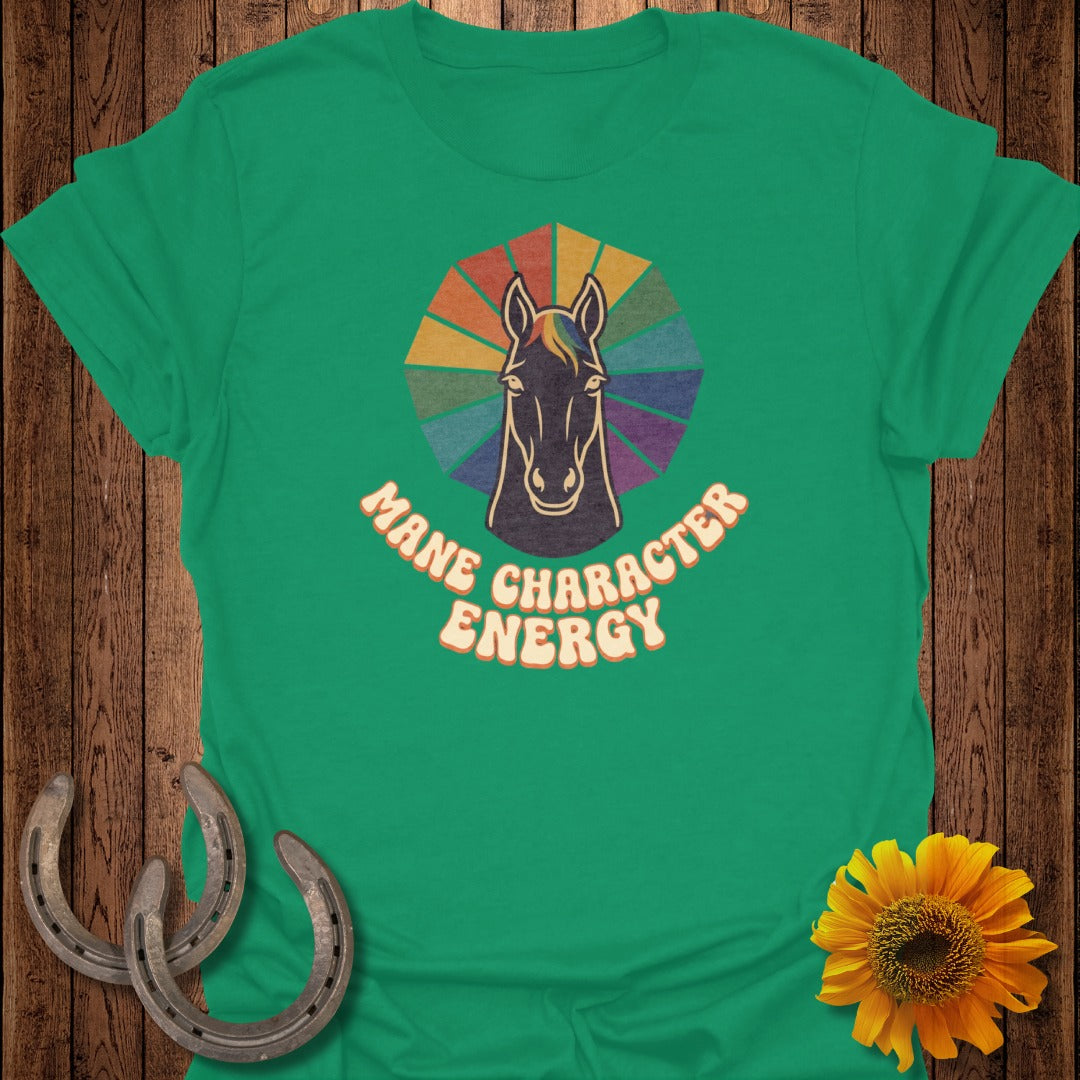 Mane Character Energy Vibrant Horse Graphic Shirt