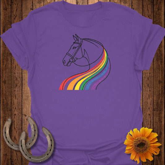 Purple T-Shirt With Rainbow Horse Design T-Shirt