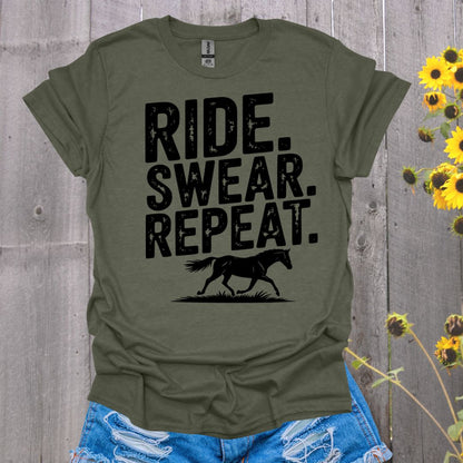 Ride Swear Repeat Horse T-Shirt