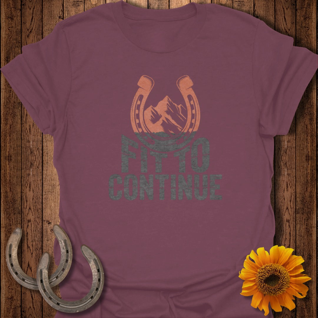 Fit to Continue Horseshoe and Mountain Design Shirt