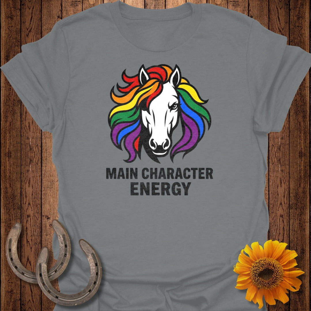 Main Character Energy Rainbow Horse T-shirt